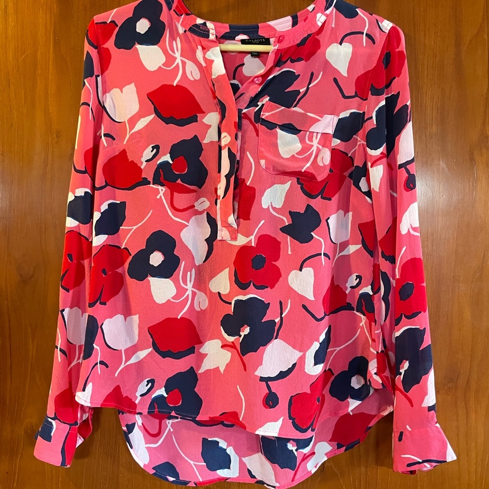 Floral silk blouse